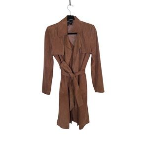 NEIMAN MARCUS Vintage Suede Trench Coat in Tan/Camel